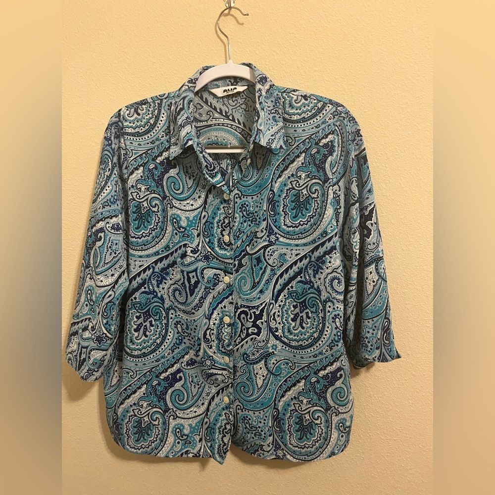 Alia Blue Paisley Women’s Casual Shirt